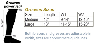 Bracer Size Chart