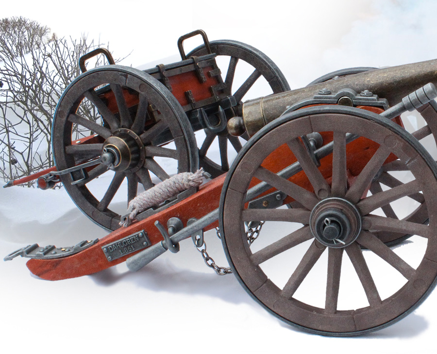 Miniature 1/12th scale Civil War Cannon and Limber set 491/492