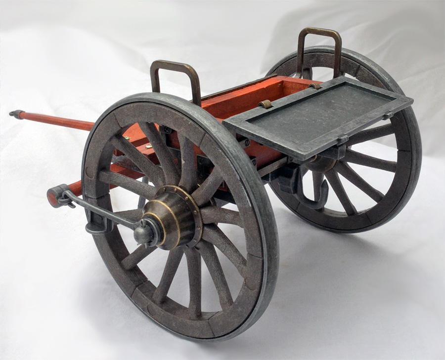 1/12th scale military caisson replicates limbers used throughout the Civil War and is easily attachable to the cannon hitch for display