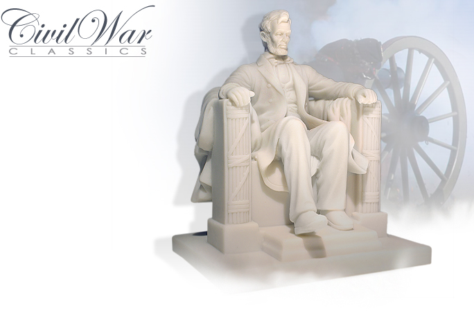 NobleWares Image of Miniature Replica Abraham Lincoln White Marble Resin Memorial Statues 9301 by Pacific Trading