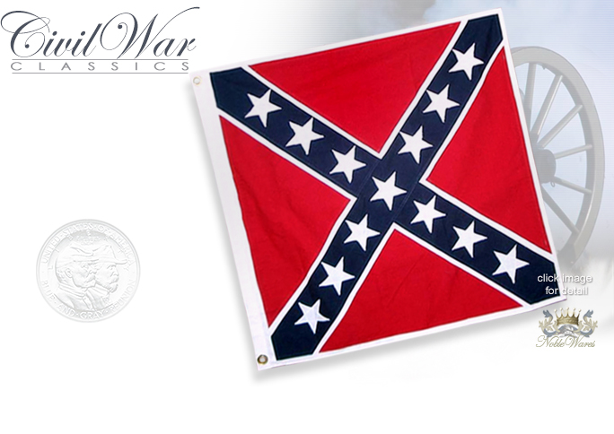 NobleWares Image of Civil War Square 38 inch by 38 inch Cotton Confederate Battle Flag HCB33C