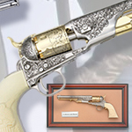 Non-Firing Civil War Replica of General Custer's M1861 Engraved Colt Navy Revolver with Simulated Ivory Grips by Collector's Armoury