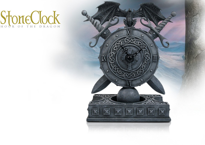 NobleWares Image of Hour of the Dragon Stone Clock 7260 by Pacific Trading