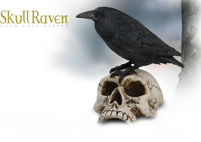 NobleWares Image of Skull Raven Statue 7727 by YTC Summit Collection