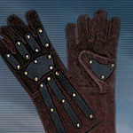 Genuine Leather brass studded gauntlets IR8082H by IOTC