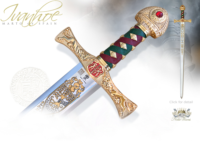 NobleWares Image of Sword of Ivanhoe 533 Gold Edition by MARTO of Toledo Spain