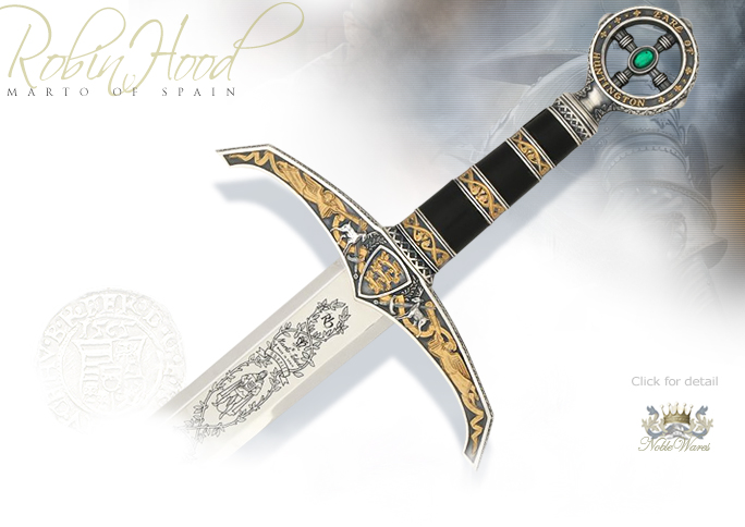 NobleWares Image of Robin Hood Sword 754 Duo-tone Gold & Silver Edition by MARTO of Toledo Spain