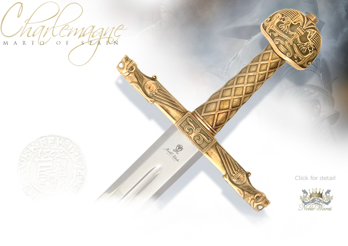 NobleWares Image of Charlemagne Sword 503 Gold Edition by MARTO of Toledo Spain