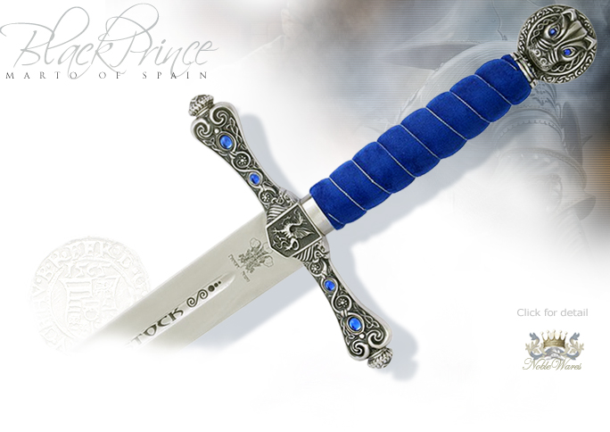 NobleWares Image of Black Prince Sword 599 Silver Edition by MARTO of Toledo Spain