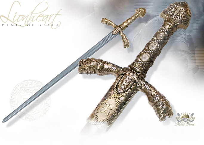 Decorative King Richard Lionheart Sword 4125L By Denix Of Spain BKG D801