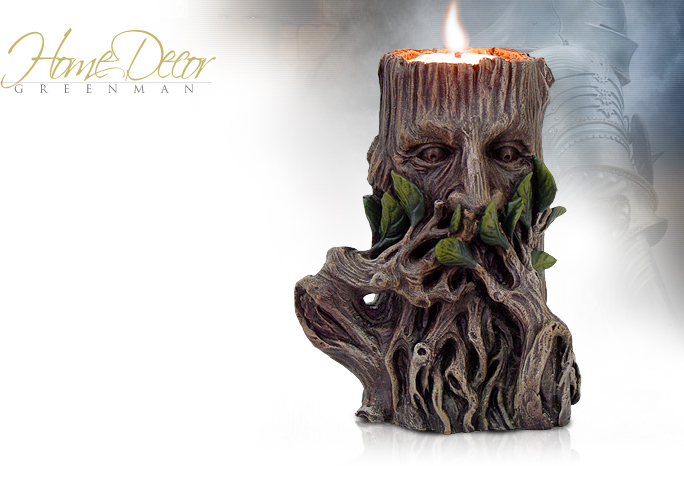NobleWares Image of Speak No Evil Greenman Statue Candle Holder 8762 by Pacific Trading