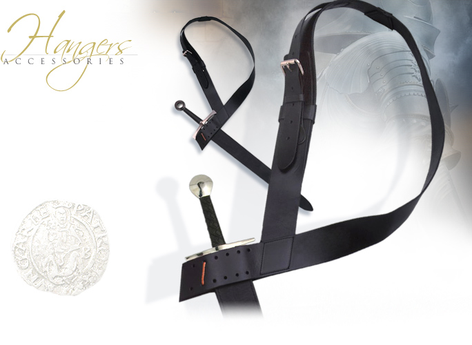 NobleWares Image of Medieval leather Baldric Sword Hanger OL300 by Cas Hanwei