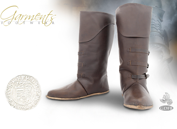 NobleWares Image of Medieval Mid Calf Leather Boots by Get Dressed For Battle GDFB