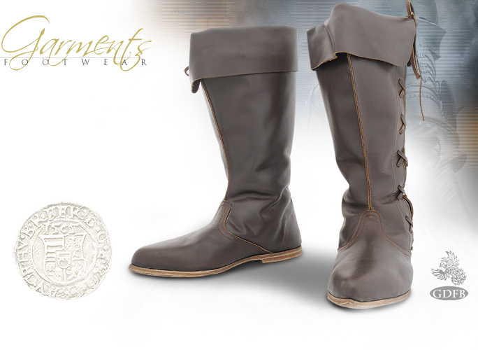NobleWares Image of Knee-Length Medieval Leather Boots by Get Dressed For Battle GDFB