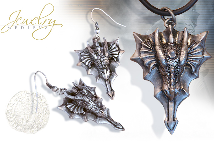 NobleWares Image of Celtic Dragon Pendant and Earring set 2351 and 2353 by Design Doranne and YTC Summit Collection