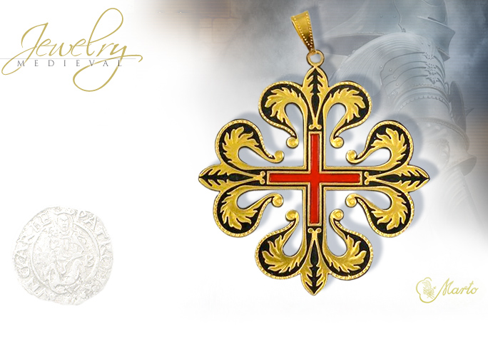 NobleWares Image of Calatrava Cross Damascene Pendant 4222 by Marto of Toledo Spain