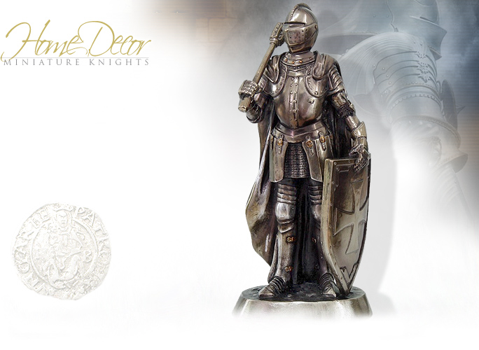 NobleWares Image of Cast Bronzed Resin Medieval Knight with Mace Statue 9039 by Pacific Trading