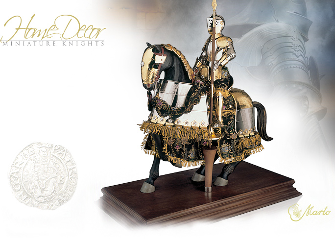 NobleWares Image of Large Silver and Gold Mounted Knight on Horseback 914 by Marto of Spain
