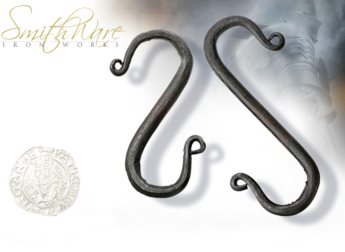 NobleWaresimage of hand forged Medieval Hanging S hooks PA7872 and PA7871