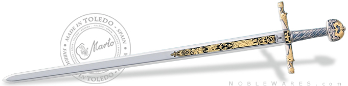 full view image of Charlemagne Sword AC0400 Gold & Silver Limited Edition by MARTO of Toledo Spain