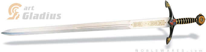 NobleWares full view image of the Decorative Black Prince Sword (black & gold finish) SG250 by Art Gladius of Spain