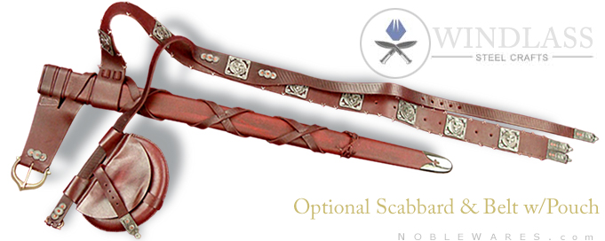 full view image of Museum Replicas Officially Licensed Functional Sword Scabbard of Robin Hood 882503 made by Windlass Steelcrafts from Ridley Scotts Robin Hood film staring Russell Crowe, for Robin Hood Ssword 882501 by Windlass Steel Crafts.