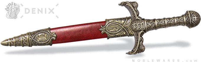 NobleWares image of Decorative King Richard the Lionheart Dagger in Sheath 4157N by Denix of Spain