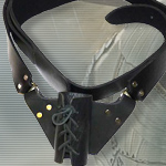 Black Leather Shoulder Belt and Drawstring Frog M2315-52