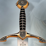 Decorative Black Prince Sword (brass & silver finish) SG249 by Art Gladius of Spain