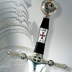 Decorative Master of the Temple Sword (silver finish) SG279 by Art Gladius of Spain