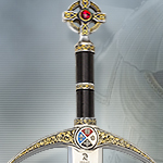 Decorative Albion Sword of Robin Hood (Silver/Gold finish) SG293 by Art Gladius of Spain
