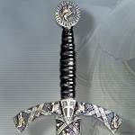 Decorative Templar Sword Brass/Silver Finish 4163N by Denix of Spain