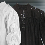 Medieval Collarless Shirts with Laced Neck & Sleeves by Get Dressed For Battle GDFB