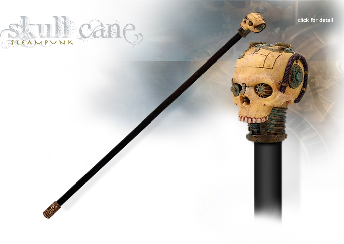 NobleWares Image of Steampunk Skull Walking Cane 8887 by Pacific Trading