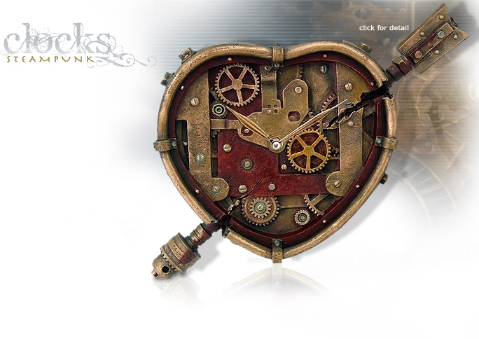 NobleWares Image of Colonel J. Fizziwigs Steampunk Heart Clock 8881 by Pacific Trading