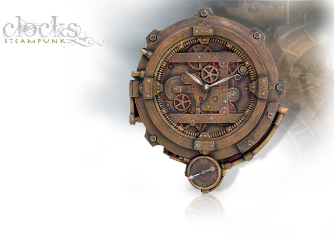 NobleWares Image of Colonel J. Fizziwigs Steampunk Wall Clock with Thermometer 8658 by Pacific Trading