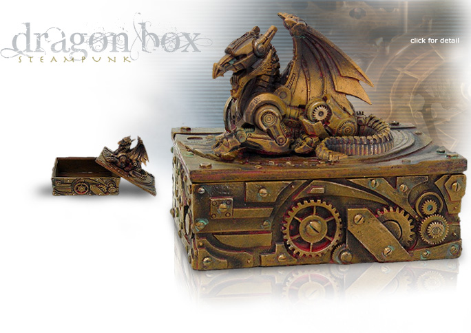 NobleWares Image of Colonel J. Fizziwigs Steampunk Dragon Box 8652 by Pacific Trading
