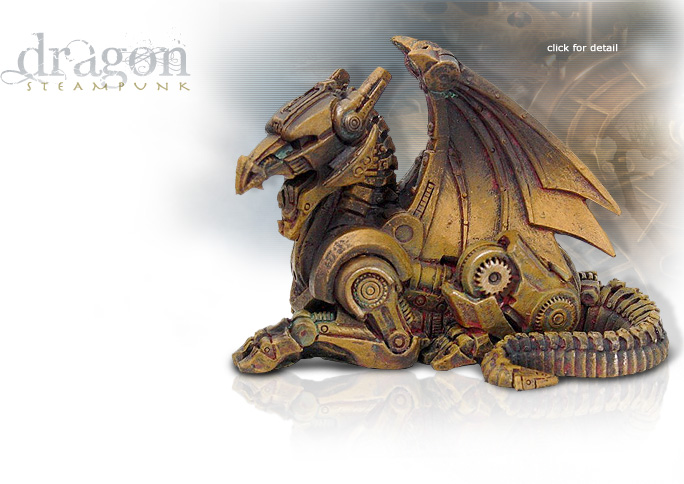 NobleWares Image of Colonel J. Fizziwigs Steampunk Small Dragon Statue 8655 by Pacific Trading