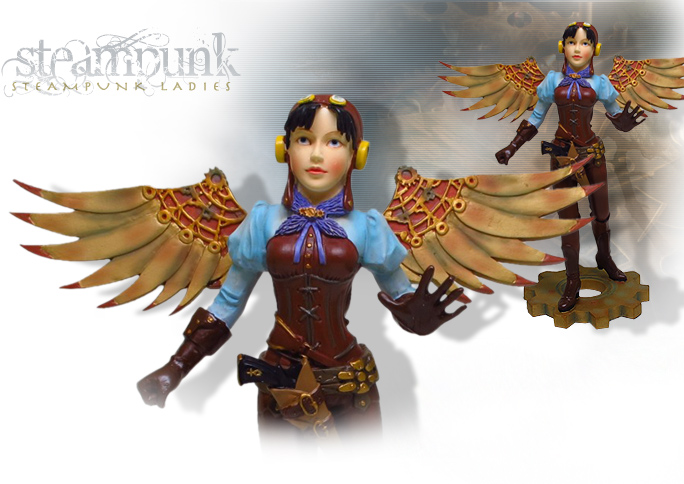 NobleWares Image of Steampunk Lady Winged Flyer 9198 by Pacific Giftware