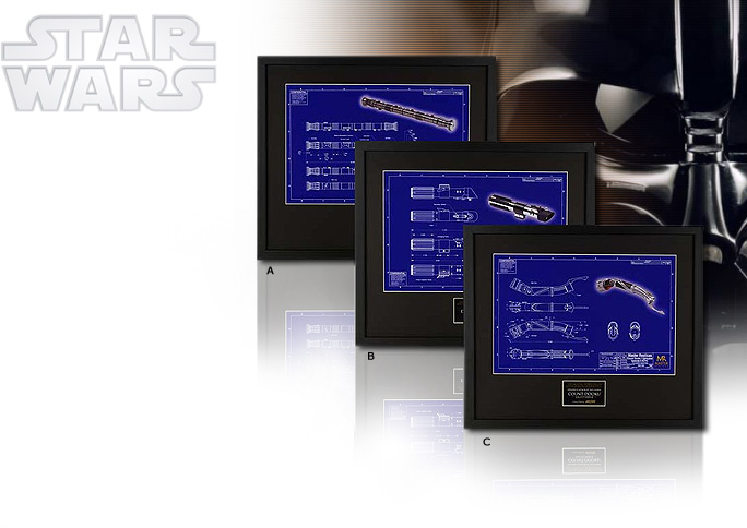 NobleWares Image of Officially Licensed Star Wars Sith Lightsaber Blueprint Collection Limited Editions by MASTER REPLICAS