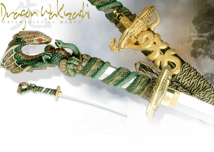 Marto 263 Gold Dragon Wakizashi made in Toledo Spain