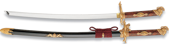 Image of God of Fire Katana 370 Gold by Marto of Toledo Spain