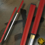 SH2298 Zatoichi Stick Sword with Red Laquered Saya by CAS Hanwei