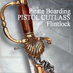 Pirate flintlock pistol boarding pistol cutlass