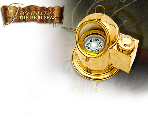 NobleWares Image of 7" Brass Binnacle Compass 16-134B