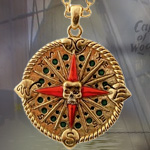 PT J071 Skull Compass Necklace by Derek W Frost