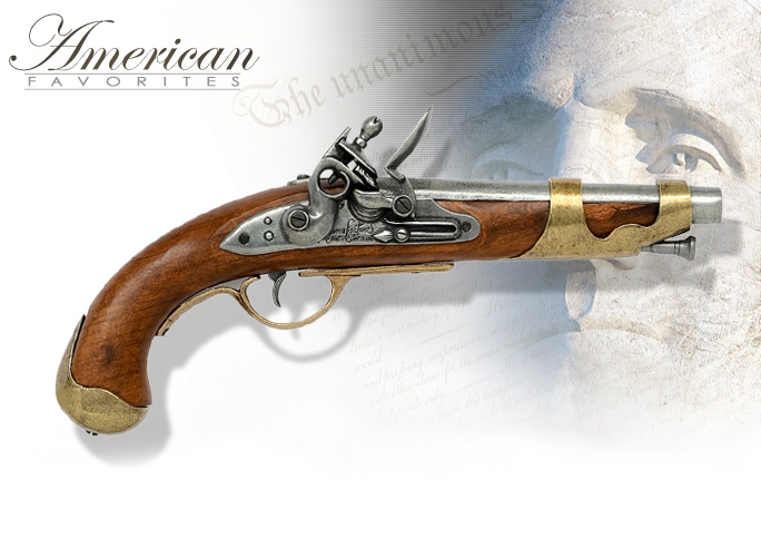 NobleWares Image of Colonial Lewis & Clark non-firing replica Flintlock Pistol model 1011 by Denix of Spain