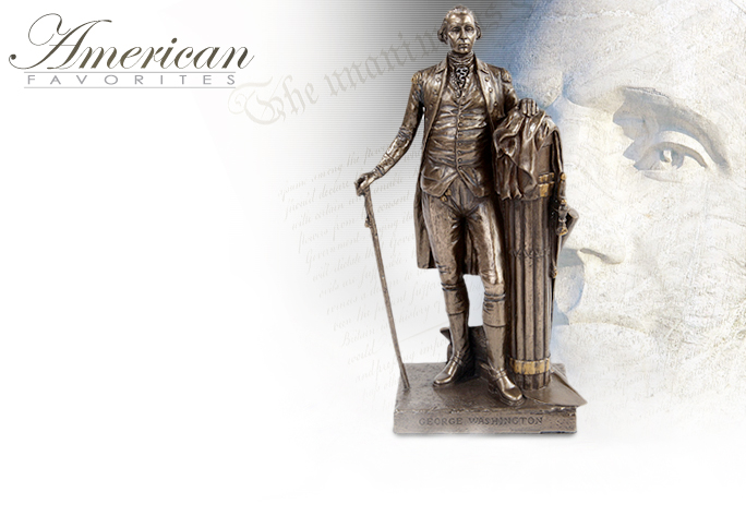 NobleWares Image of Standing George Washington Cold Cast Bronze Statue 9914 by Pacific Giftwares