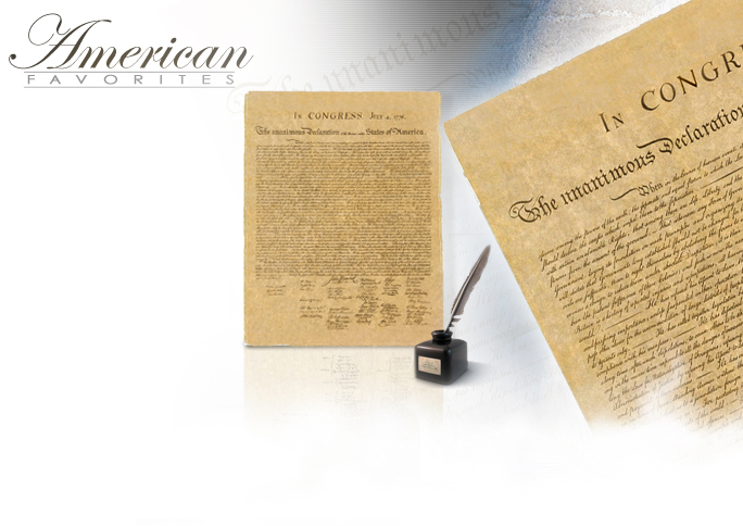 NobleWares Image of 22" x 28" Poster Sized Declaration of Independence replica on antiqued Parchment DX90