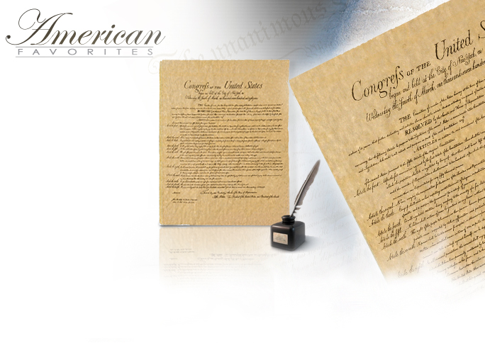 NobleWares Image of 22" x 28" Poster Sized US Bill of Rights replica on antiqued Parchment DX92